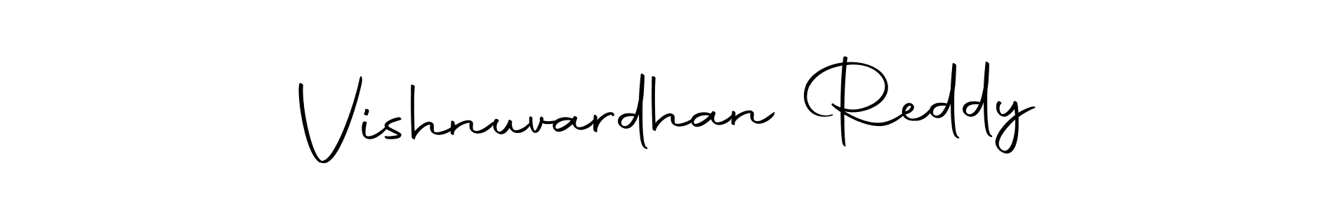 How to make Vishnuvardhan Reddy name signature. Use Autography-DOLnW style for creating short signs online. This is the latest handwritten sign. Vishnuvardhan Reddy signature style 10 images and pictures png