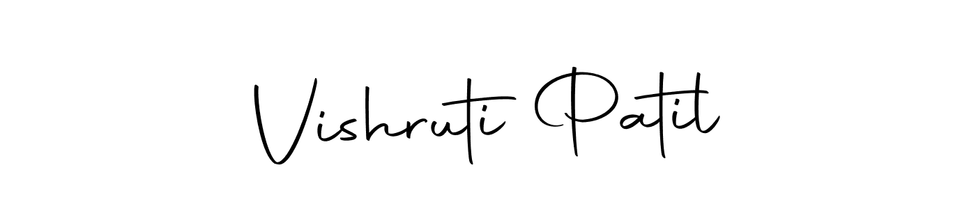 How to make Vishruti Patil name signature. Use Autography-DOLnW style for creating short signs online. This is the latest handwritten sign. Vishruti Patil signature style 10 images and pictures png