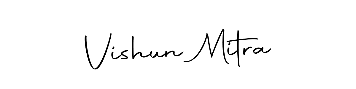 How to make Vishun Mitra name signature. Use Autography-DOLnW style for creating short signs online. This is the latest handwritten sign. Vishun Mitra signature style 10 images and pictures png