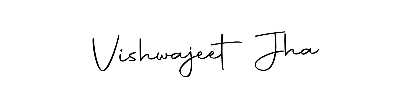 How to make Vishwajeet Jha name signature. Use Autography-DOLnW style for creating short signs online. This is the latest handwritten sign. Vishwajeet Jha signature style 10 images and pictures png