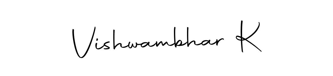 Create a beautiful signature design for name Vishwambhar K. With this signature (Autography-DOLnW) fonts, you can make a handwritten signature for free. Vishwambhar K signature style 10 images and pictures png