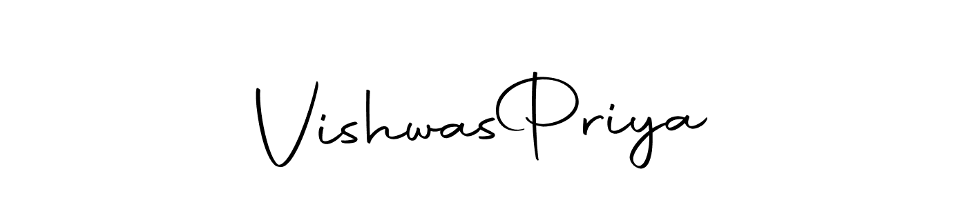 How to make Vishwas  Priya name signature. Use Autography-DOLnW style for creating short signs online. This is the latest handwritten sign. Vishwas  Priya signature style 10 images and pictures png