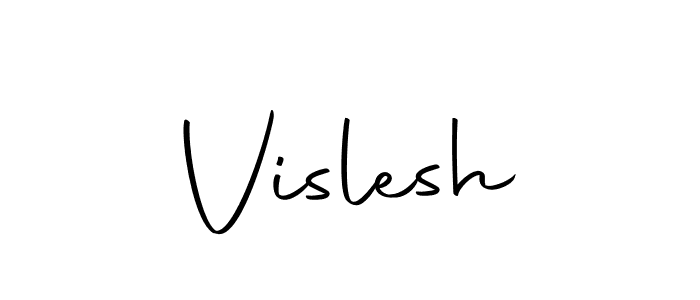 Create a beautiful signature design for name Vislesh. With this signature (Autography-DOLnW) fonts, you can make a handwritten signature for free. Vislesh signature style 10 images and pictures png