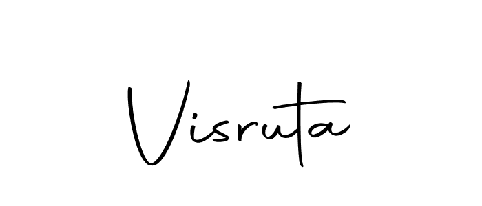 You should practise on your own different ways (Autography-DOLnW) to write your name (Visruta) in signature. don't let someone else do it for you. Visruta signature style 10 images and pictures png