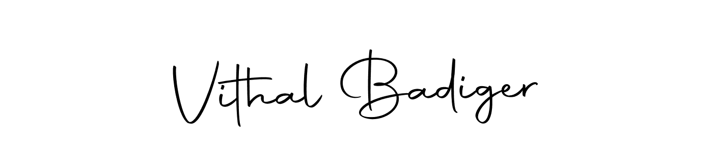 How to make Vithal Badiger name signature. Use Autography-DOLnW style for creating short signs online. This is the latest handwritten sign. Vithal Badiger signature style 10 images and pictures png