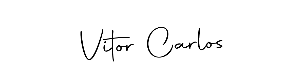 if you are searching for the best signature style for your name Vitor Carlos. so please give up your signature search. here we have designed multiple signature styles  using Autography-DOLnW. Vitor Carlos signature style 10 images and pictures png