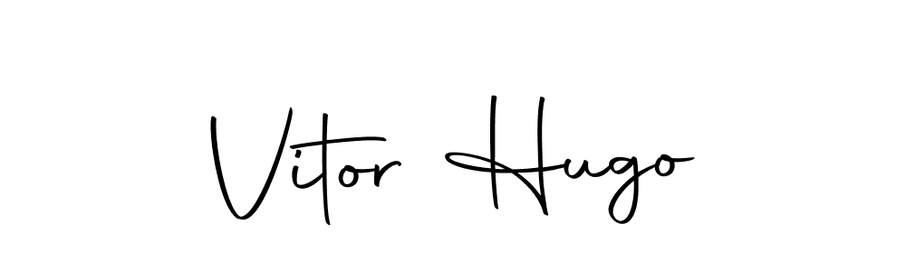 Make a beautiful signature design for name Vitor Hugo. With this signature (Autography-DOLnW) style, you can create a handwritten signature for free. Vitor Hugo signature style 10 images and pictures png