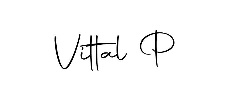 How to make Vittal P name signature. Use Autography-DOLnW style for creating short signs online. This is the latest handwritten sign. Vittal P signature style 10 images and pictures png