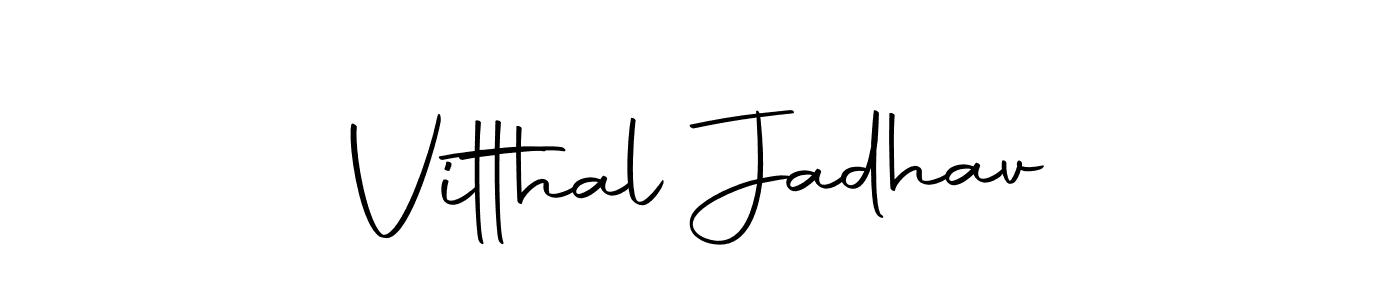 How to make Vitthal Jadhav name signature. Use Autography-DOLnW style for creating short signs online. This is the latest handwritten sign. Vitthal Jadhav signature style 10 images and pictures png