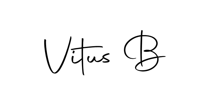 Make a beautiful signature design for name Vitus B. With this signature (Autography-DOLnW) style, you can create a handwritten signature for free. Vitus B signature style 10 images and pictures png