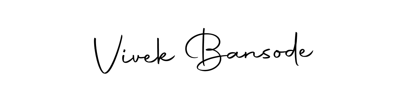 Make a short Vivek Bansode signature style. Manage your documents anywhere anytime using Autography-DOLnW. Create and add eSignatures, submit forms, share and send files easily. Vivek Bansode signature style 10 images and pictures png