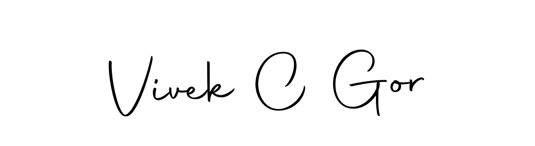 Use a signature maker to create a handwritten signature online. With this signature software, you can design (Autography-DOLnW) your own signature for name Vivek C Gor. Vivek C Gor signature style 10 images and pictures png