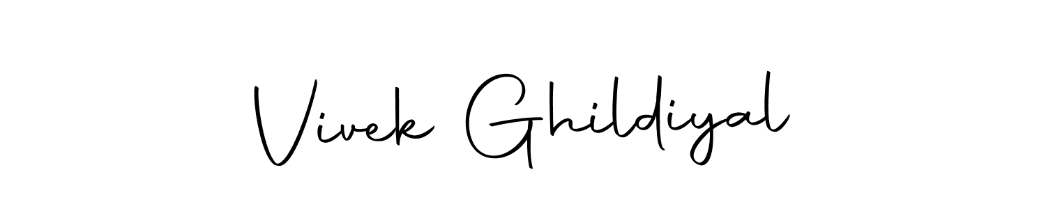 Also we have Vivek Ghildiyal name is the best signature style. Create professional handwritten signature collection using Autography-DOLnW autograph style. Vivek Ghildiyal signature style 10 images and pictures png