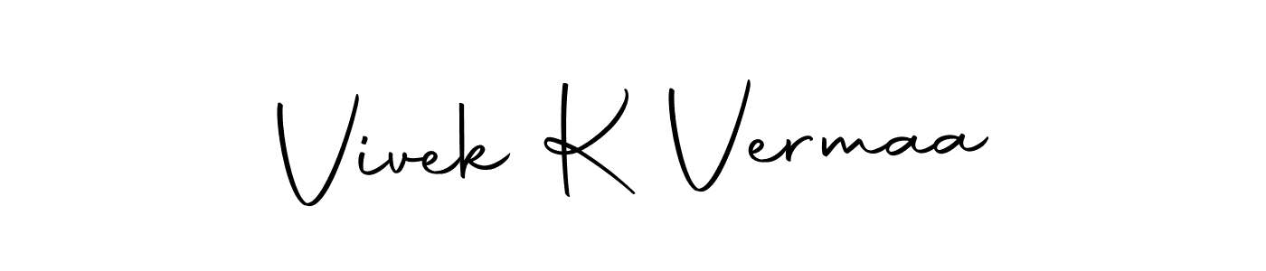 Create a beautiful signature design for name Vivek K Vermaa. With this signature (Autography-DOLnW) fonts, you can make a handwritten signature for free. Vivek K Vermaa signature style 10 images and pictures png