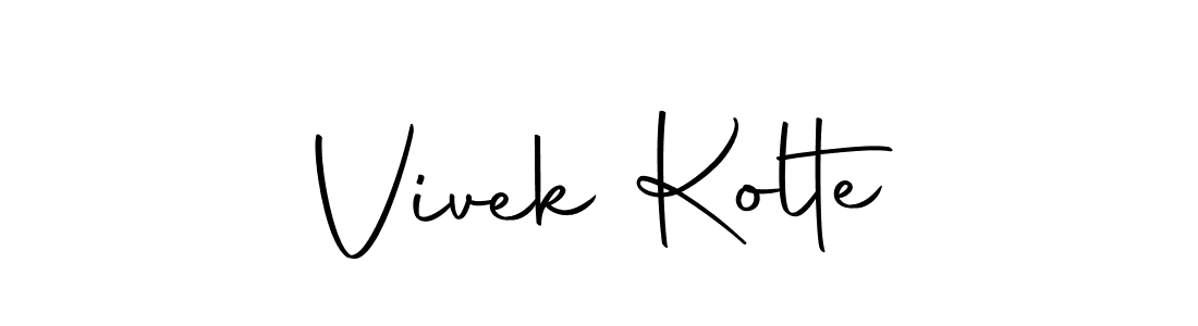 Make a short Vivek Kolte signature style. Manage your documents anywhere anytime using Autography-DOLnW. Create and add eSignatures, submit forms, share and send files easily. Vivek Kolte signature style 10 images and pictures png