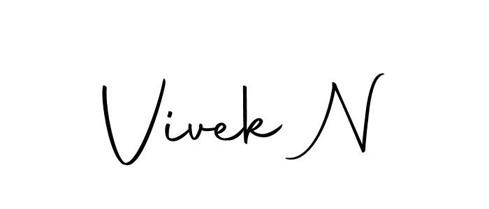You can use this online signature creator to create a handwritten signature for the name Vivek N. This is the best online autograph maker. Vivek N signature style 10 images and pictures png