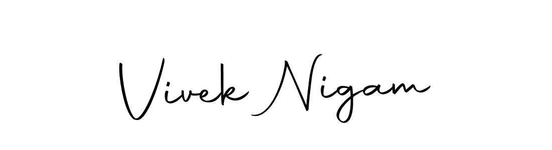 Create a beautiful signature design for name Vivek Nigam. With this signature (Autography-DOLnW) fonts, you can make a handwritten signature for free. Vivek Nigam signature style 10 images and pictures png