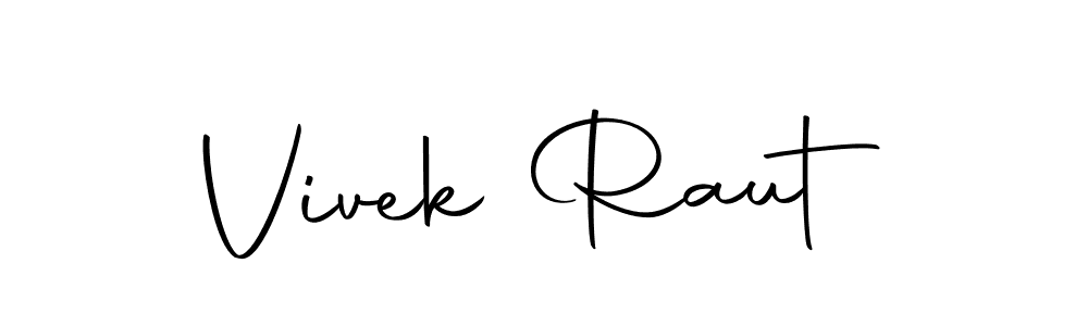 How to make Vivek Raut name signature. Use Autography-DOLnW style for creating short signs online. This is the latest handwritten sign. Vivek Raut signature style 10 images and pictures png