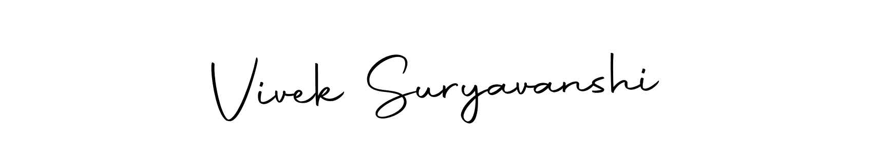 How to make Vivek Suryavanshi name signature. Use Autography-DOLnW style for creating short signs online. This is the latest handwritten sign. Vivek Suryavanshi signature style 10 images and pictures png