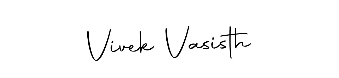 How to make Vivek Vasisth name signature. Use Autography-DOLnW style for creating short signs online. This is the latest handwritten sign. Vivek Vasisth signature style 10 images and pictures png