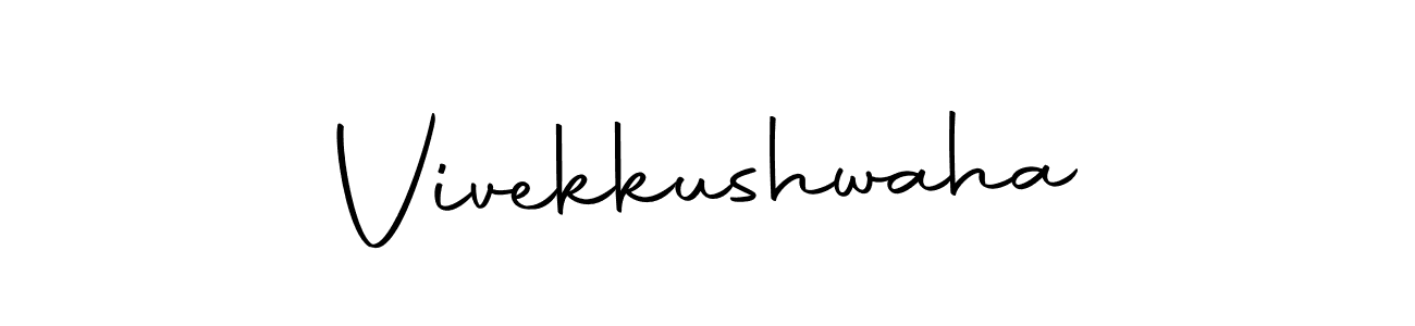 How to make Vivekkushwaha name signature. Use Autography-DOLnW style for creating short signs online. This is the latest handwritten sign. Vivekkushwaha signature style 10 images and pictures png