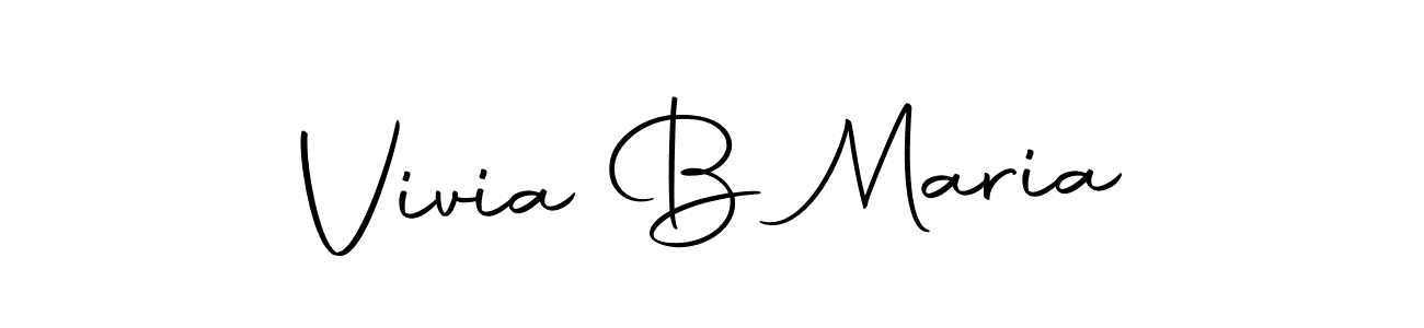 How to make Vivia B Maria name signature. Use Autography-DOLnW style for creating short signs online. This is the latest handwritten sign. Vivia B Maria signature style 10 images and pictures png