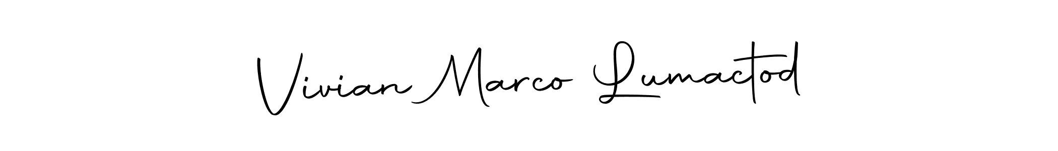 Also we have Vivian Marco Lumactod name is the best signature style. Create professional handwritten signature collection using Autography-DOLnW autograph style. Vivian Marco Lumactod signature style 10 images and pictures png