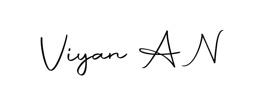 How to make Viyan A N name signature. Use Autography-DOLnW style for creating short signs online. This is the latest handwritten sign. Viyan A N signature style 10 images and pictures png