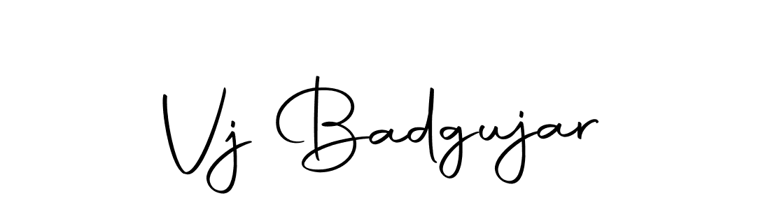 Create a beautiful signature design for name Vj Badgujar. With this signature (Autography-DOLnW) fonts, you can make a handwritten signature for free. Vj Badgujar signature style 10 images and pictures png