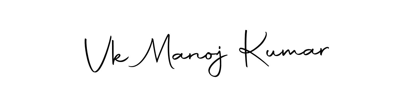 How to make Vk Manoj Kumar name signature. Use Autography-DOLnW style for creating short signs online. This is the latest handwritten sign. Vk Manoj Kumar signature style 10 images and pictures png