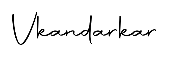 Make a beautiful signature design for name Vkandarkar. Use this online signature maker to create a handwritten signature for free. Vkandarkar signature style 10 images and pictures png