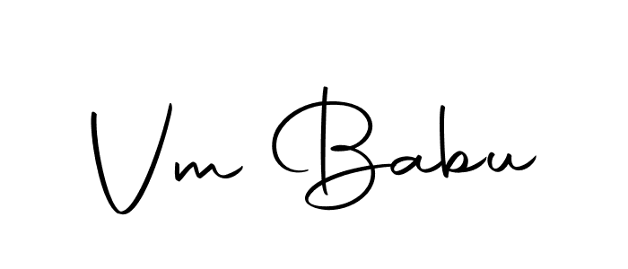 Create a beautiful signature design for name Vm Babu. With this signature (Autography-DOLnW) fonts, you can make a handwritten signature for free. Vm Babu signature style 10 images and pictures png