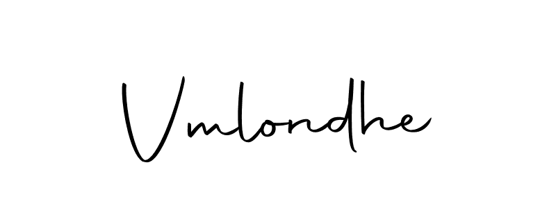 Use a signature maker to create a handwritten signature online. With this signature software, you can design (Autography-DOLnW) your own signature for name Vmlondhe. Vmlondhe signature style 10 images and pictures png