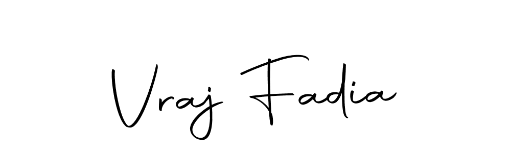 Create a beautiful signature design for name Vraj Fadia. With this signature (Autography-DOLnW) fonts, you can make a handwritten signature for free. Vraj Fadia signature style 10 images and pictures png