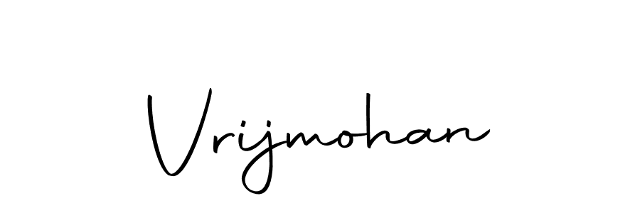 How to make Vrijmohan name signature. Use Autography-DOLnW style for creating short signs online. This is the latest handwritten sign. Vrijmohan signature style 10 images and pictures png