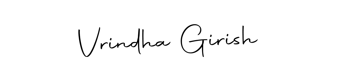 Create a beautiful signature design for name Vrindha Girish. With this signature (Autography-DOLnW) fonts, you can make a handwritten signature for free. Vrindha Girish signature style 10 images and pictures png