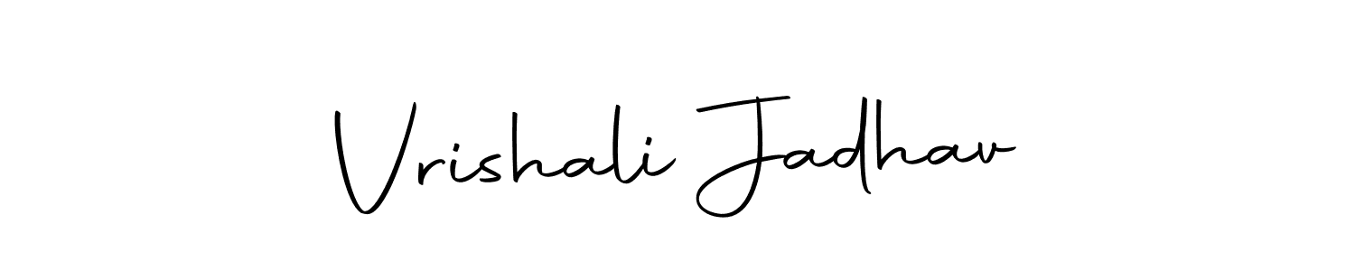 How to make Vrishali Jadhav name signature. Use Autography-DOLnW style for creating short signs online. This is the latest handwritten sign. Vrishali Jadhav signature style 10 images and pictures png