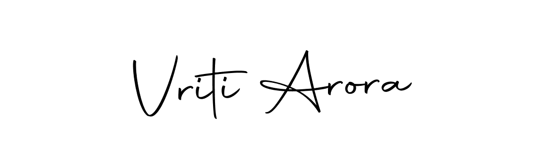 How to make Vriti Arora name signature. Use Autography-DOLnW style for creating short signs online. This is the latest handwritten sign. Vriti Arora signature style 10 images and pictures png