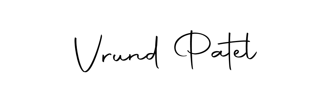Design your own signature with our free online signature maker. With this signature software, you can create a handwritten (Autography-DOLnW) signature for name Vrund Patel. Vrund Patel signature style 10 images and pictures png