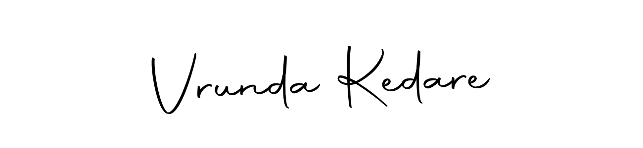 Create a beautiful signature design for name Vrunda Kedare. With this signature (Autography-DOLnW) fonts, you can make a handwritten signature for free. Vrunda Kedare signature style 10 images and pictures png