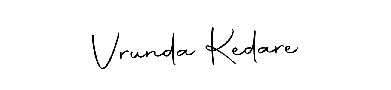 Create a beautiful signature design for name Vrunda Kedare. With this signature (Autography-DOLnW) fonts, you can make a handwritten signature for free. Vrunda Kedare signature style 10 images and pictures png