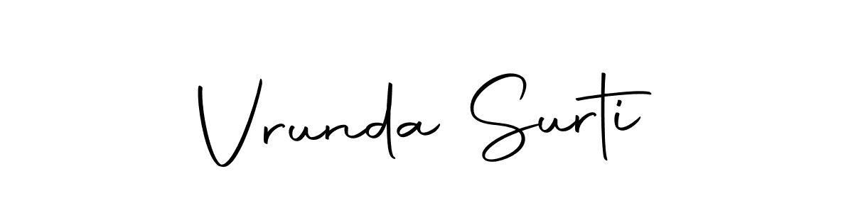 Vrunda Surti stylish signature style. Best Handwritten Sign (Autography-DOLnW) for my name. Handwritten Signature Collection Ideas for my name Vrunda Surti. Vrunda Surti signature style 10 images and pictures png