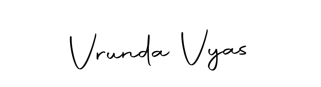 Make a short Vrunda Vyas signature style. Manage your documents anywhere anytime using Autography-DOLnW. Create and add eSignatures, submit forms, share and send files easily. Vrunda Vyas signature style 10 images and pictures png