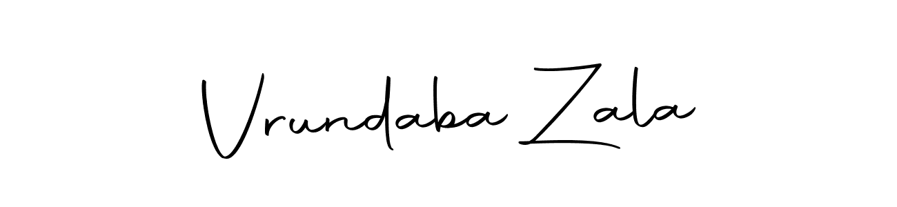 Also we have Vrundaba Zala name is the best signature style. Create professional handwritten signature collection using Autography-DOLnW autograph style. Vrundaba Zala signature style 10 images and pictures png