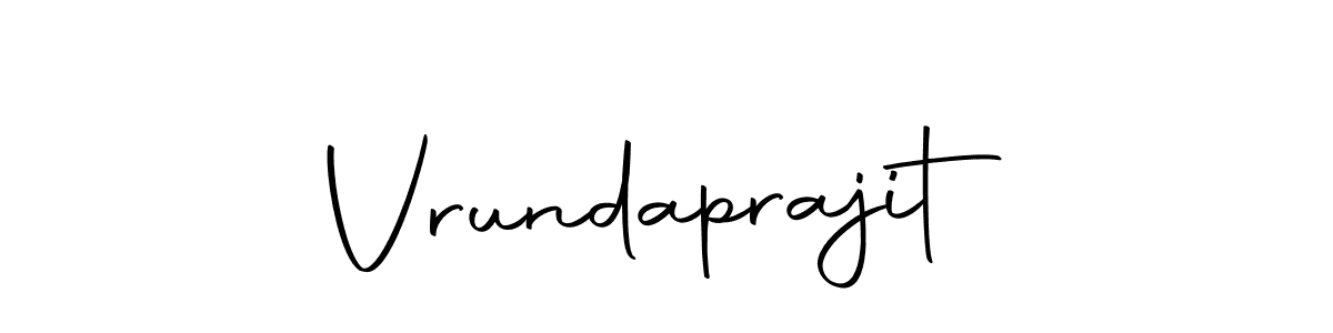 How to make Vrundaprajit name signature. Use Autography-DOLnW style for creating short signs online. This is the latest handwritten sign. Vrundaprajit signature style 10 images and pictures png