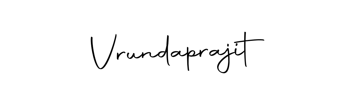 How to make Vrundaprajit name signature. Use Autography-DOLnW style for creating short signs online. This is the latest handwritten sign. Vrundaprajit signature style 10 images and pictures png