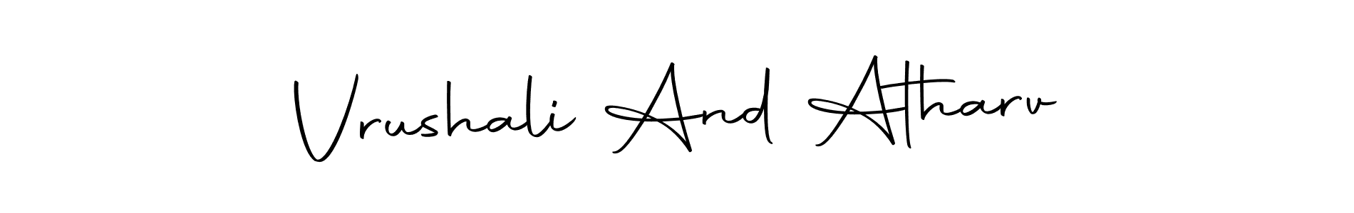 Make a beautiful signature design for name Vrushali And Atharv. With this signature (Autography-DOLnW) style, you can create a handwritten signature for free. Vrushali And Atharv signature style 10 images and pictures png