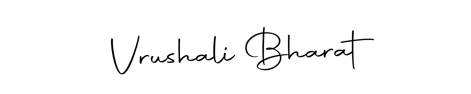 How to make Vrushali Bharat name signature. Use Autography-DOLnW style for creating short signs online. This is the latest handwritten sign. Vrushali Bharat signature style 10 images and pictures png