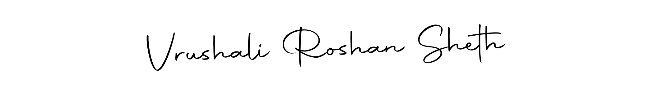 Autography-DOLnW is a professional signature style that is perfect for those who want to add a touch of class to their signature. It is also a great choice for those who want to make their signature more unique. Get Vrushali Roshan Sheth name to fancy signature for free. Vrushali Roshan Sheth signature style 10 images and pictures png