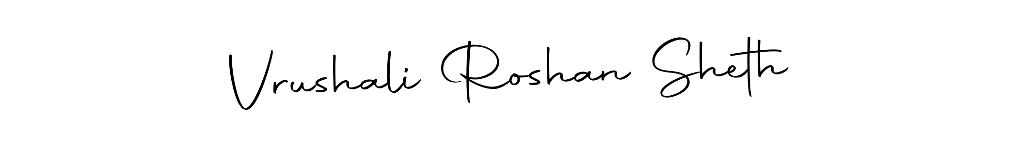 Autography-DOLnW is a professional signature style that is perfect for those who want to add a touch of class to their signature. It is also a great choice for those who want to make their signature more unique. Get Vrushali Roshan Sheth name to fancy signature for free. Vrushali Roshan Sheth signature style 10 images and pictures png